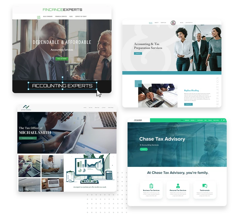 Examples of custom accounting firm websites designed by Marketing 360
